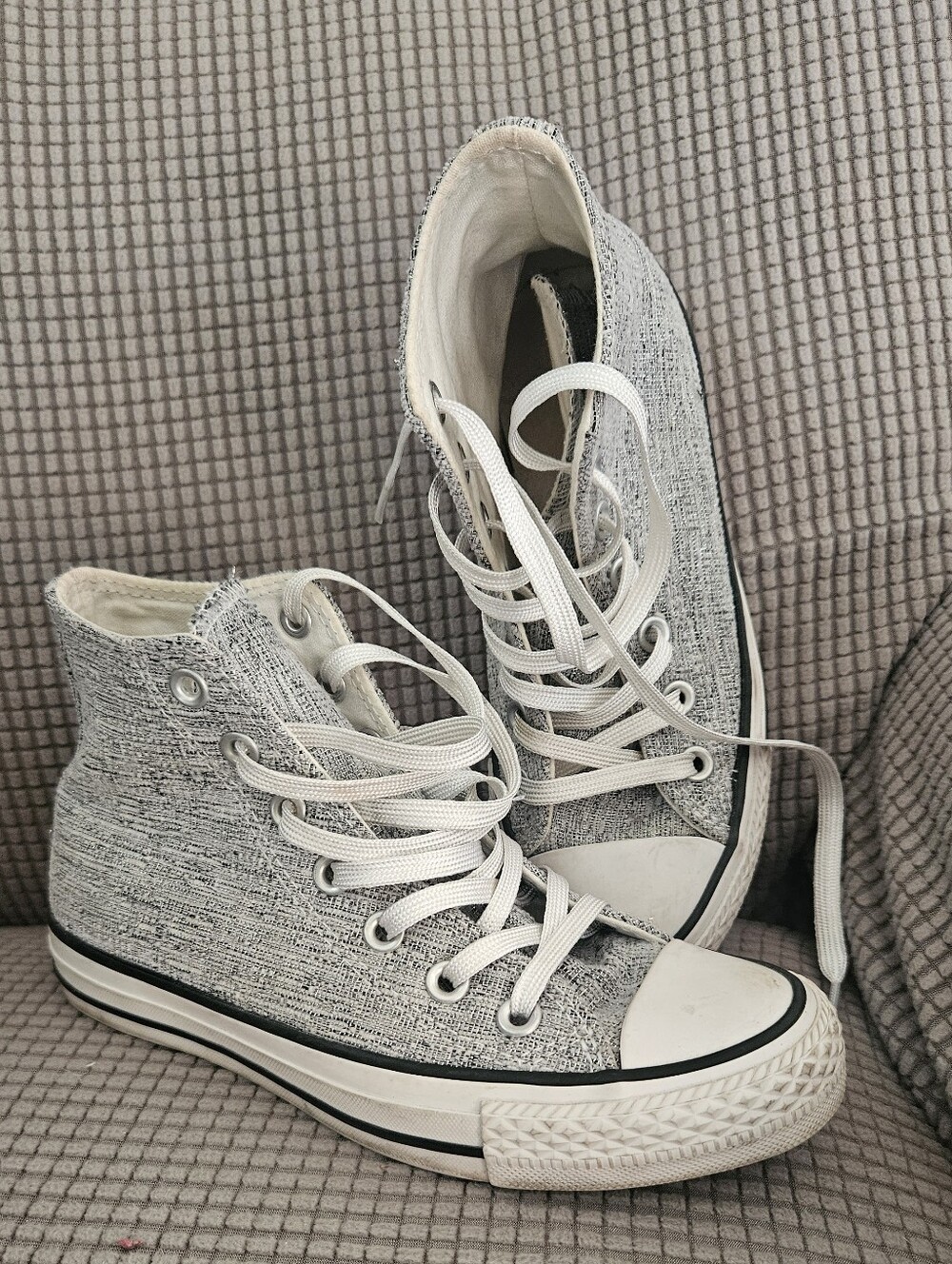 Converse High-Top Canvas Silver Sneakers